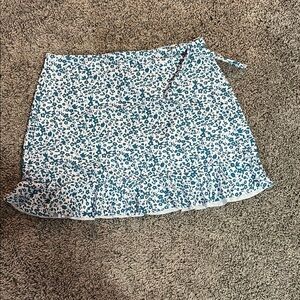 SHEIN Blue and White Ruffled Skater Coverup